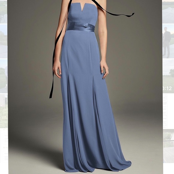 David's Bridal | Dresses | Steel Blue Davids Bridal Bridesmaid Dress
